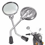 Chrome Motorcycle Dirt Rearview Rear View Side Mirror 8Mm Round